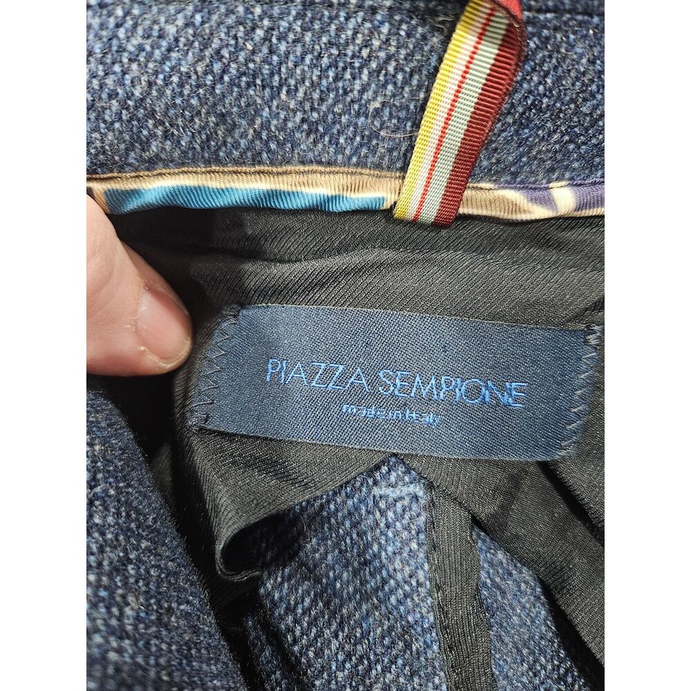 Piazza Sempione Italian 98% Cashmere Knit Blazer Jacket Blue US 4 - Picture 3 of 7